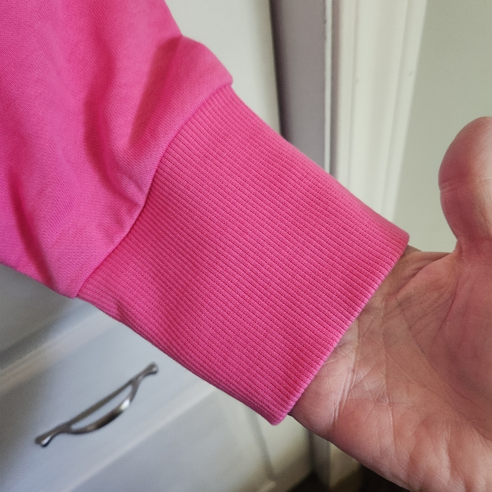 Adidas Cropped Oversized Hoodie XL 20/22 Pink Athleisure Street Style - Picture 10 of 12